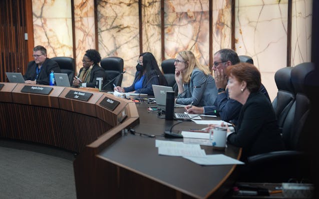 The Hennepin County Board listens to residents during an October 2023 meeting.