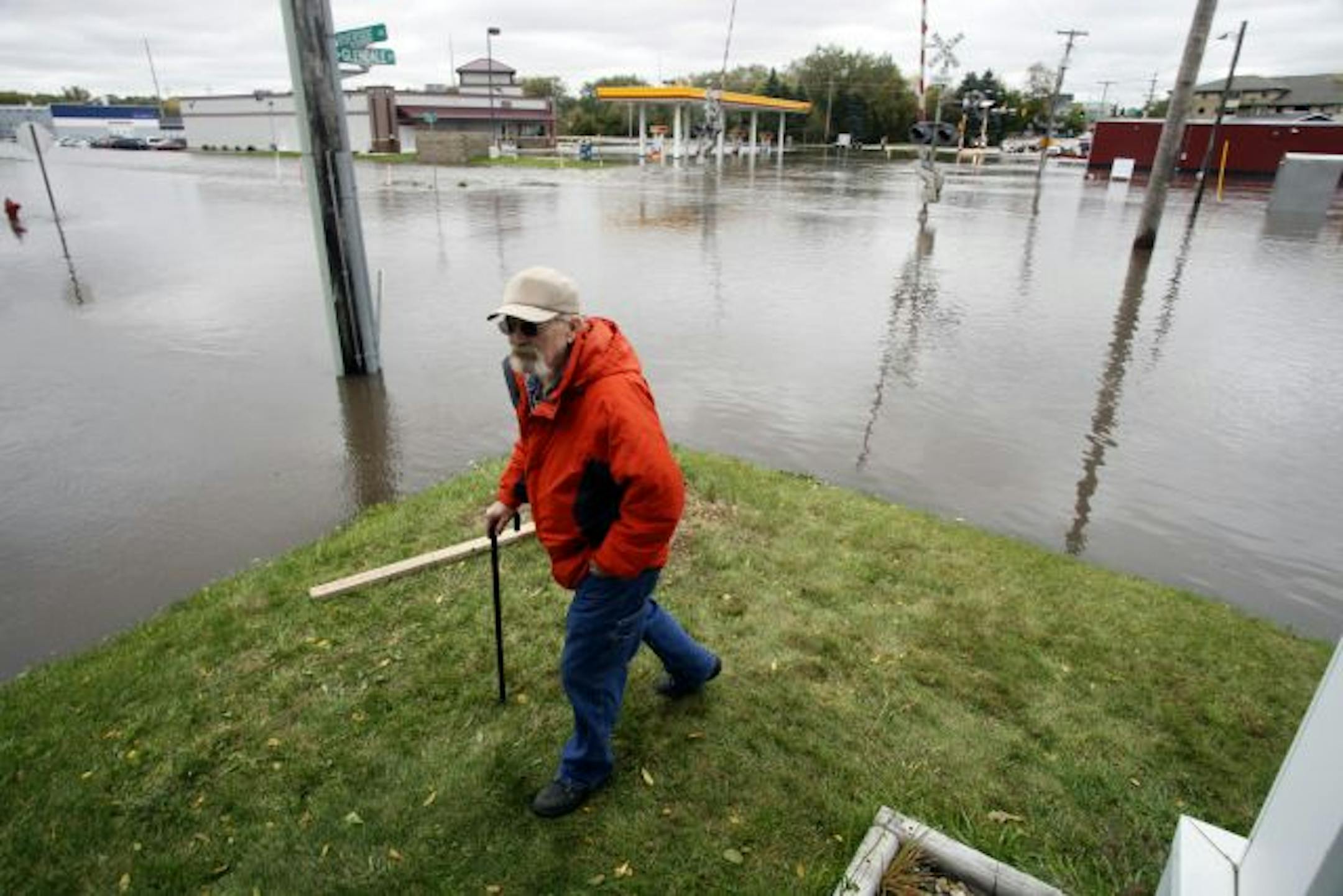 Life-long Owatonna resident Bob Carlson delared the flooding in downtown Owatonna to be the worst he has ever seen.