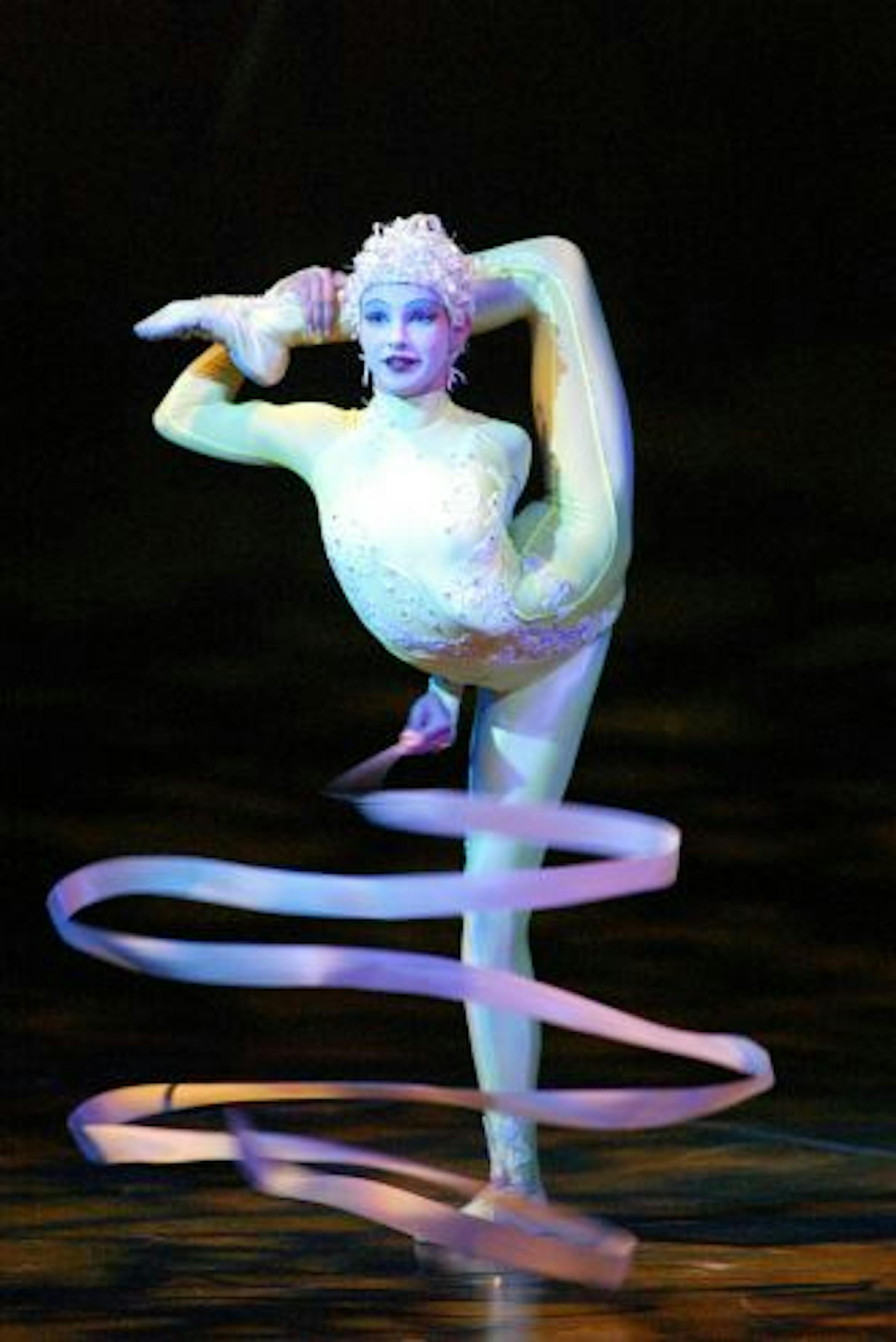 Maria Silaeva performs during the Cirque Du Soleil presentation of Alegria in Denver, Tuesday, June 11, 2002.