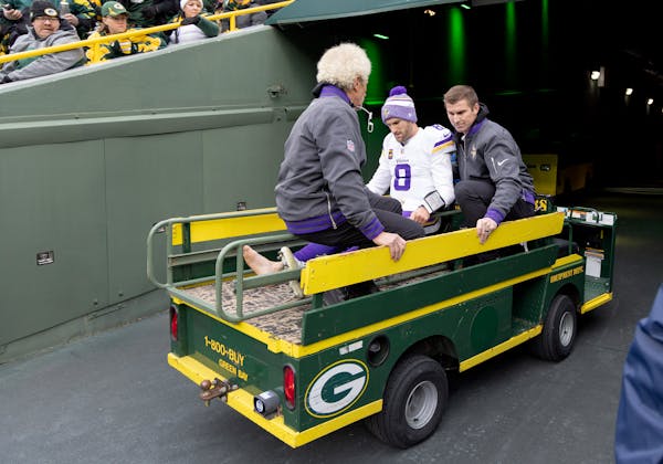 Vikings quarterback Kirk Cousins was carted off the field in the fourth quarter against the Packers on Sunday. He had successful surgery on his torn r