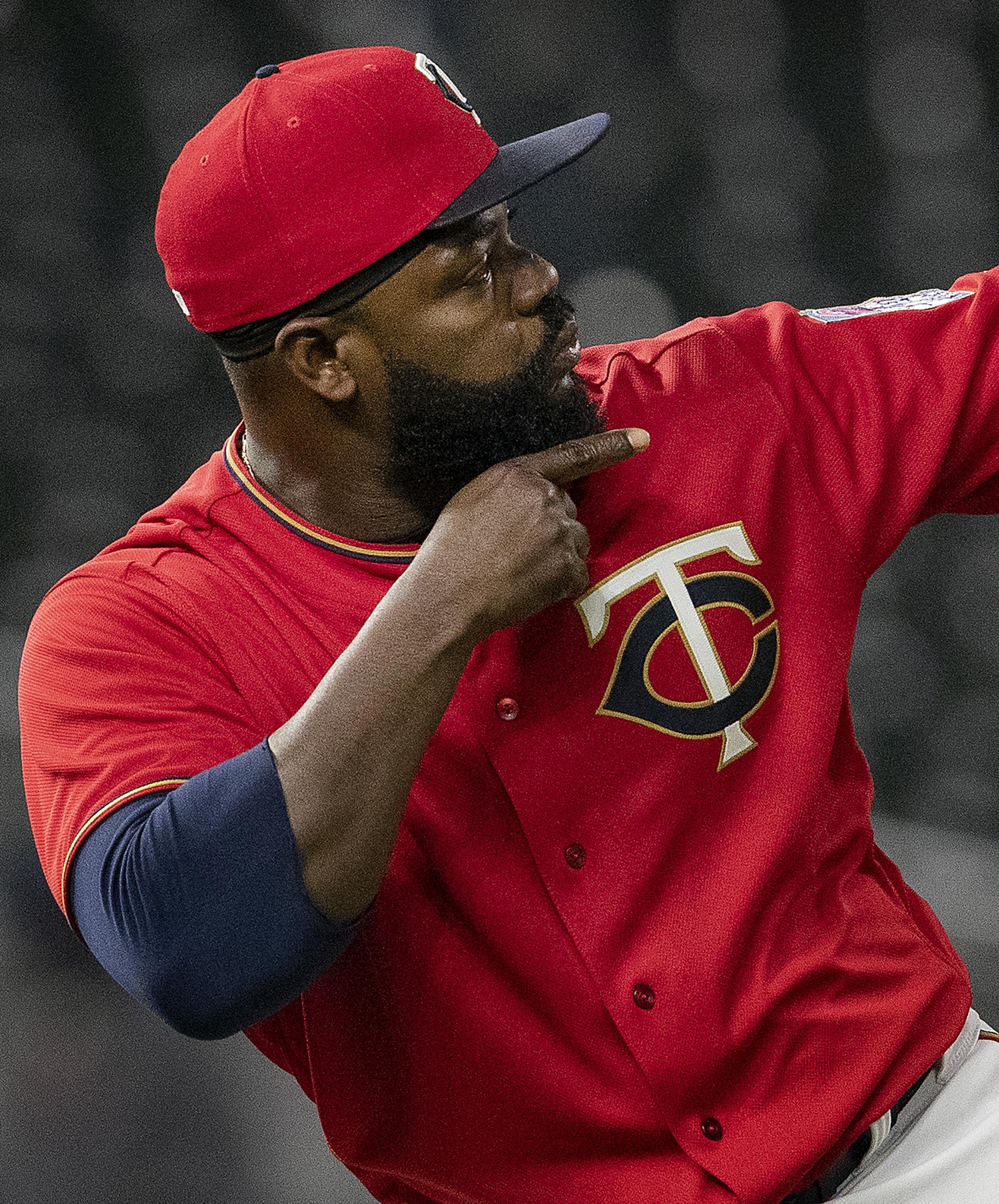 Minnesota Twins closer Fernando Rodney (56) celebrated at the end of the game after earning a save. ] CARLOS GONZALEZ &#xef; cgonzalez@startribune.com &#xf1; April 10, 2018, Minneapolis, MN, Target Field, MLB, Baseball, Minnesota Twins vs. Houston Astros