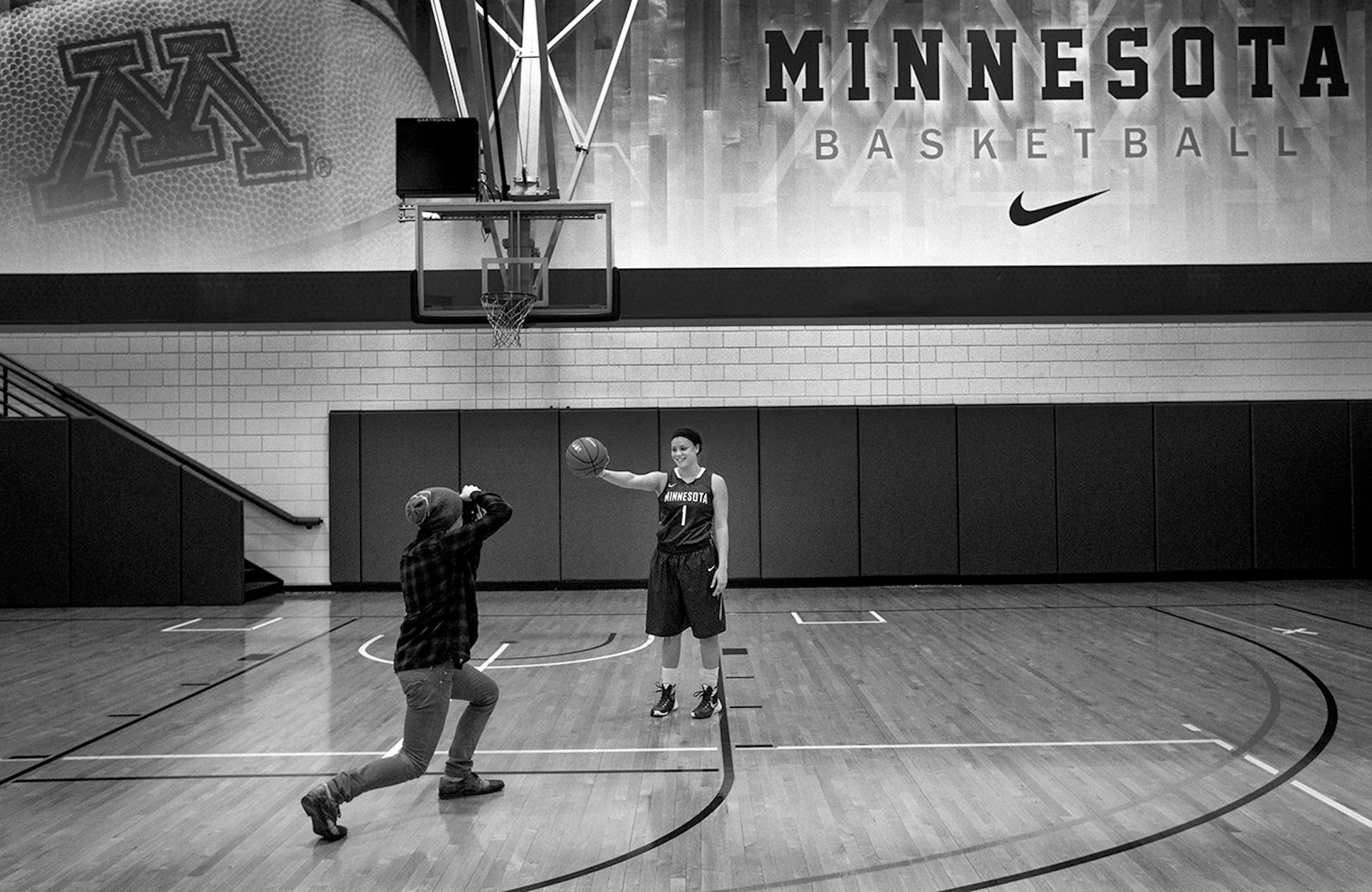 Rachel Banham posed for photo during the team's media day before the 2015-16 season. At the beginning of the season Banham needed 107 points to break the school's scoring record held by Gophers great Lindsay Whalen.