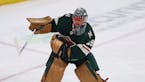 Minnesota Wild goaltender Marc-Andre Fleury (29) in action during the first period of an NHL hockey game against the Los Angeles Kings, Sunday, April 