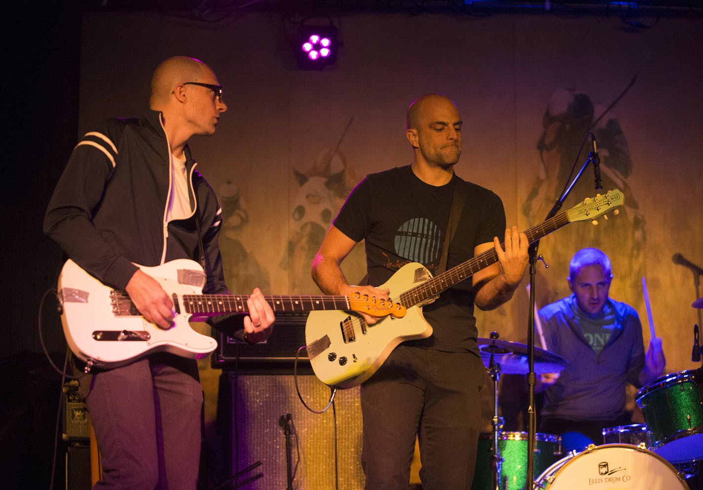 The Blind Shake performs during a performance for Soundcheck on Thursday, Feb. 19, 2015 at the Turf Club. From left are brothers Mike and Jim Blaha ( l-glasses)and drummer Dave Roper. ] (Aaron Lavinsky | StarTribune) The Blind Shake performs during a Soundcheck performance on Thursday, Feb. 19, 2015 at The Turf Club.