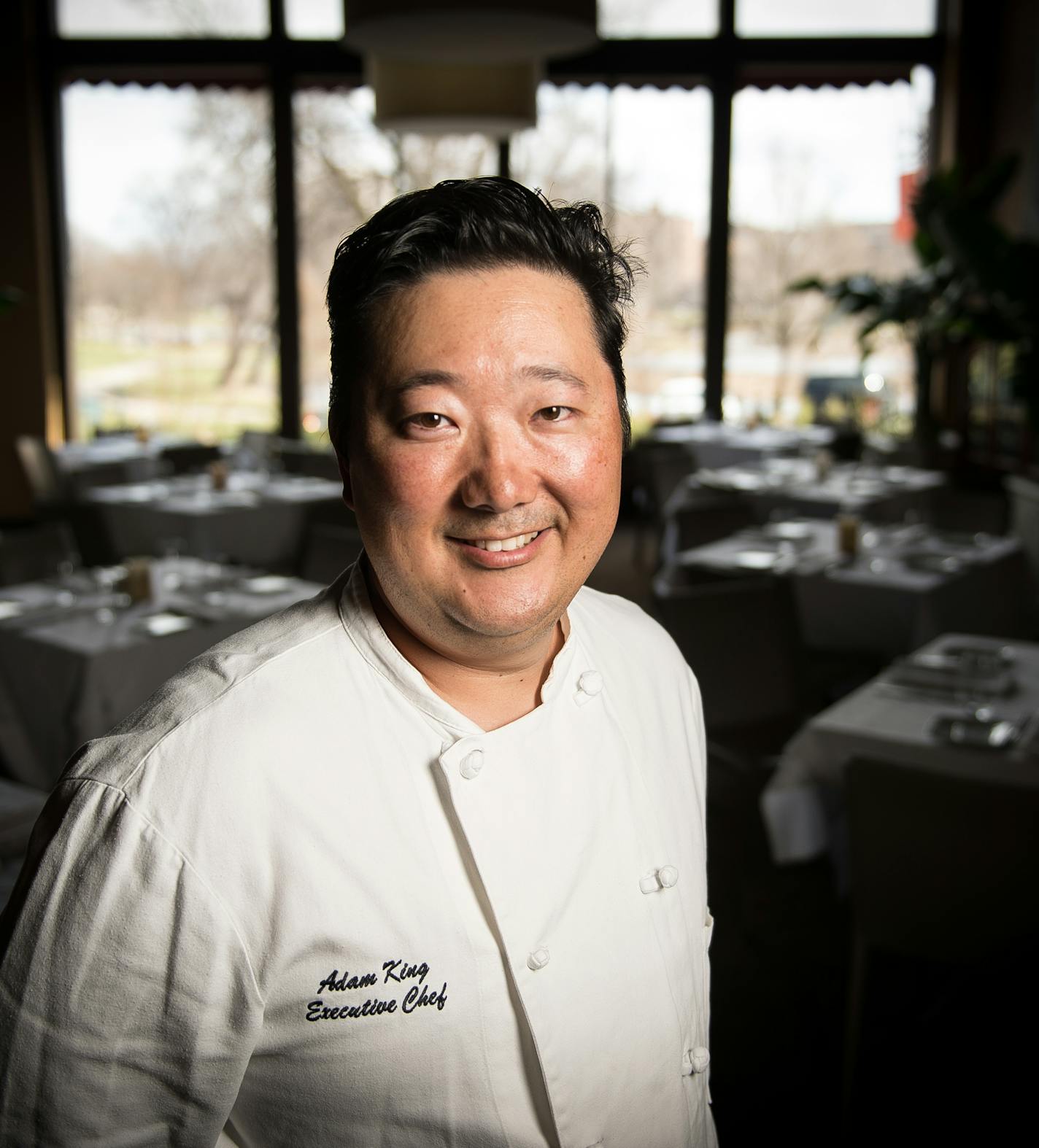 Chef Adam King, in the Cafe Lurçat dining room.