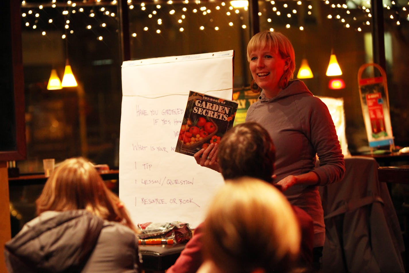 Landscape architect Carrie Christensen talked about some books she uses as gardening resources as she taught a vegetable gardening class for beginners recently through Mother Earth Gardens in Minneapolis.