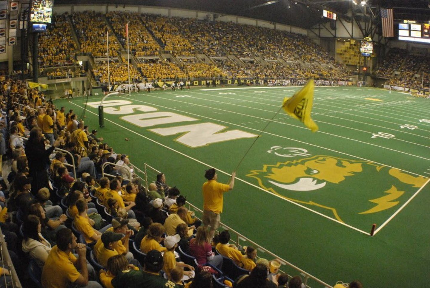 There was a "Yellow Out" at the Fargodome as 18,823 witnessed North Dakota State's 28-19 win over Stephen F. Austin on Sept. 8. 2007.