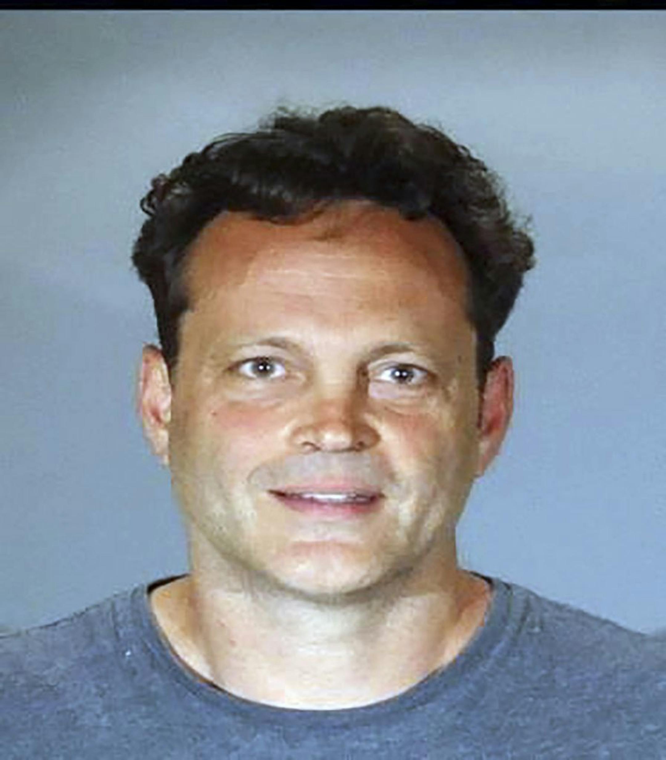 In this Sunday, June 10, 2018, booking photo released by the Manhattan Beach Police Department shows actor Vince Vaughn. Vaughn was arrested on suspicion of drunken driving early Sunday at a sobriety checkpoint in the Southern California beach town. Vaughn has since been released from custody.