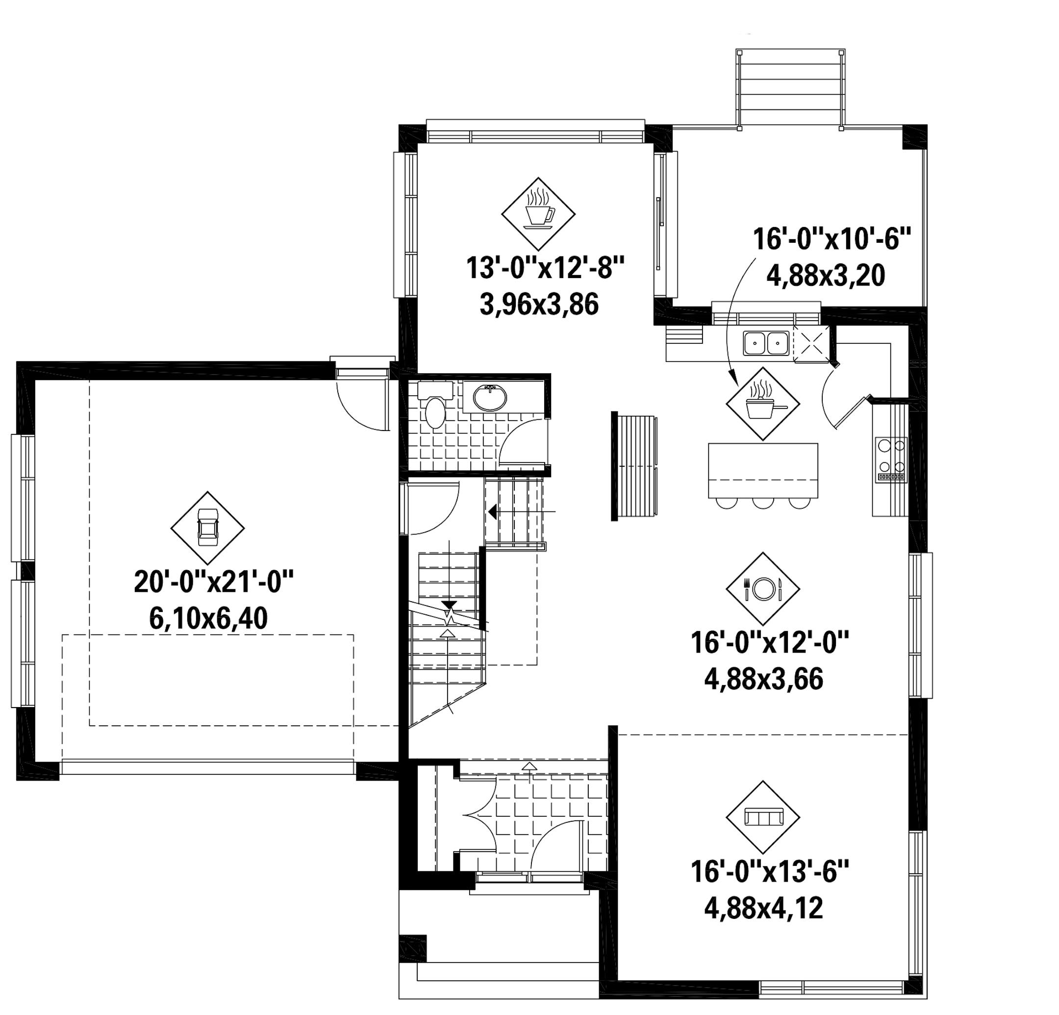 Home plan: Modern styling and a versatile layout make this home a smart contemporary choice.