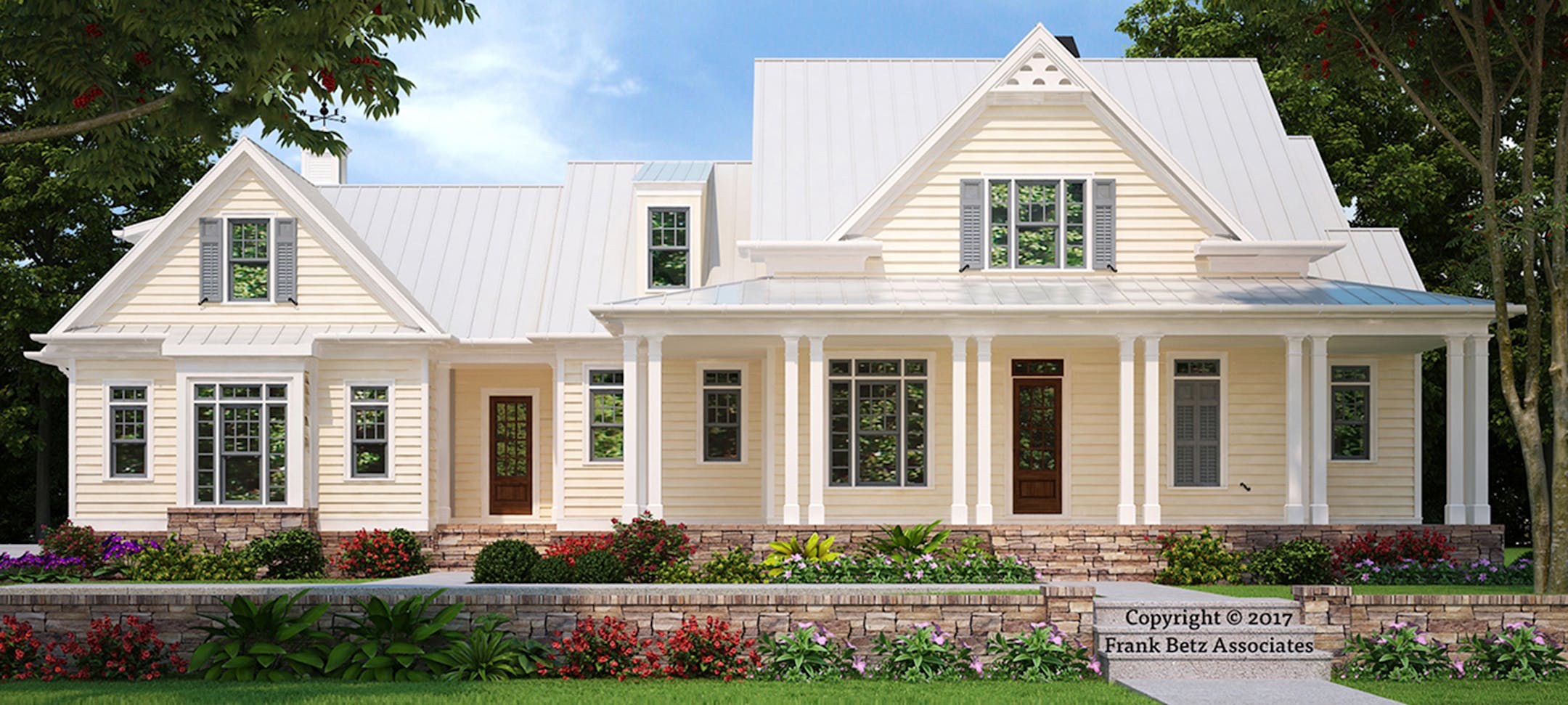 Home plan: Handsome low country-style home exudes southern comfort.