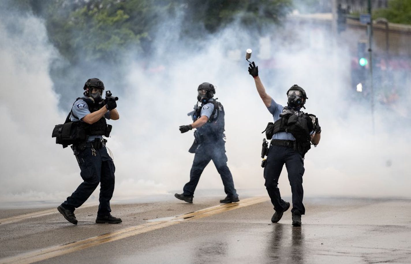 Police clashed with protesters at the Minneapolis 3rd Police Precinct.