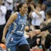 Minnesota Lynx guard Jia Perkins (7) and forward Maya Moore (23) celebrated a 3-pointer by Perkins in the fourth quarter Tuesday. ] (AARON LAVINSKY/ST