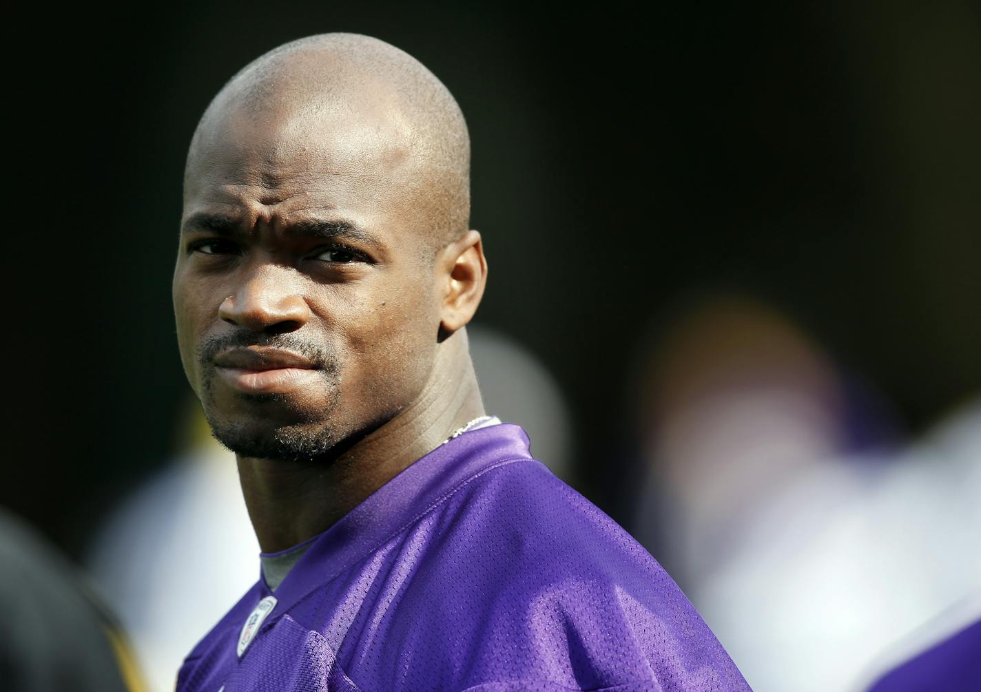 Minnesota Vikings running back Adrian Peterson (28) during practice on Friday.