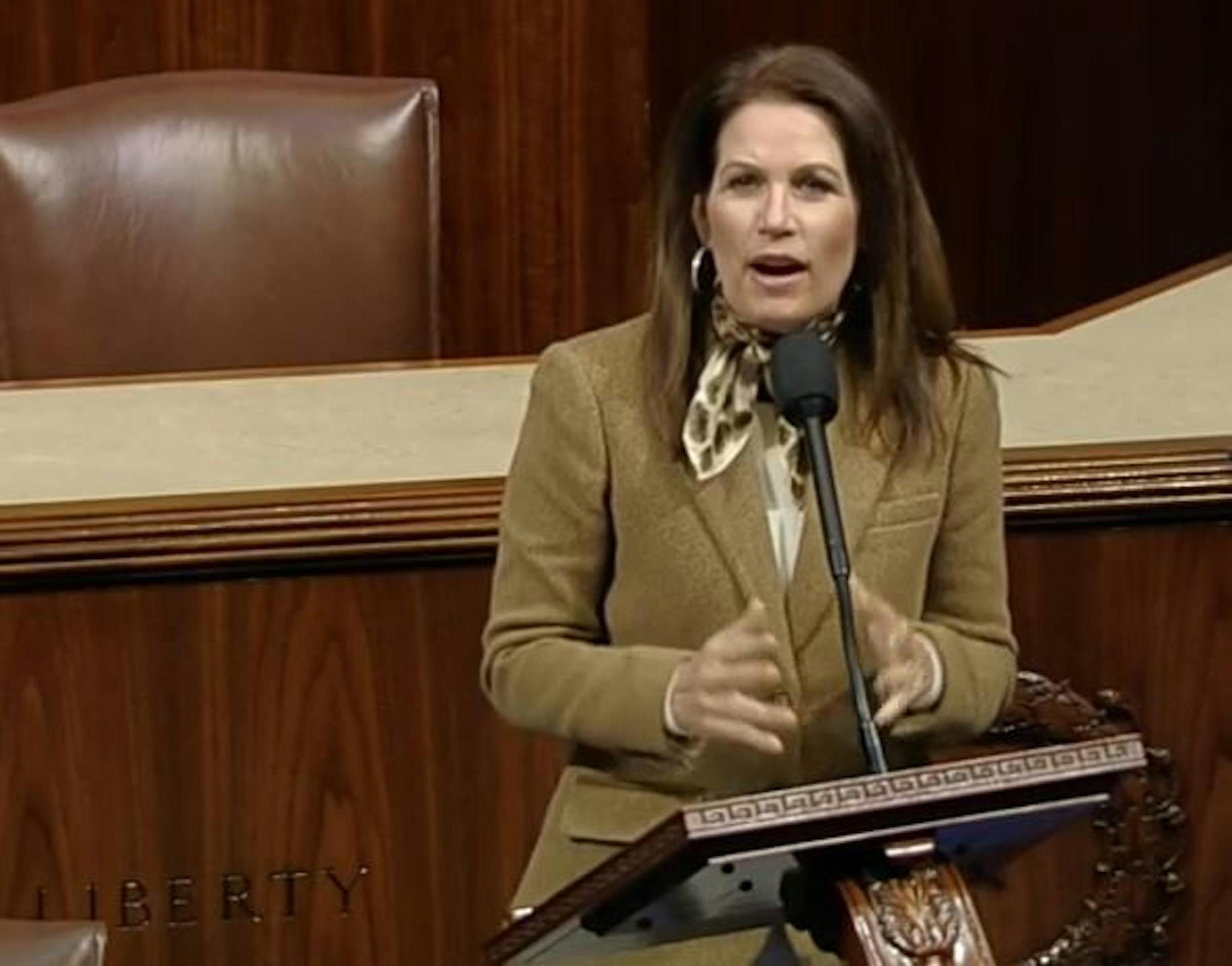 U.S. Rep. Michele Bachmann, as she made her final speech from the U.S. House floor on Tuesday.