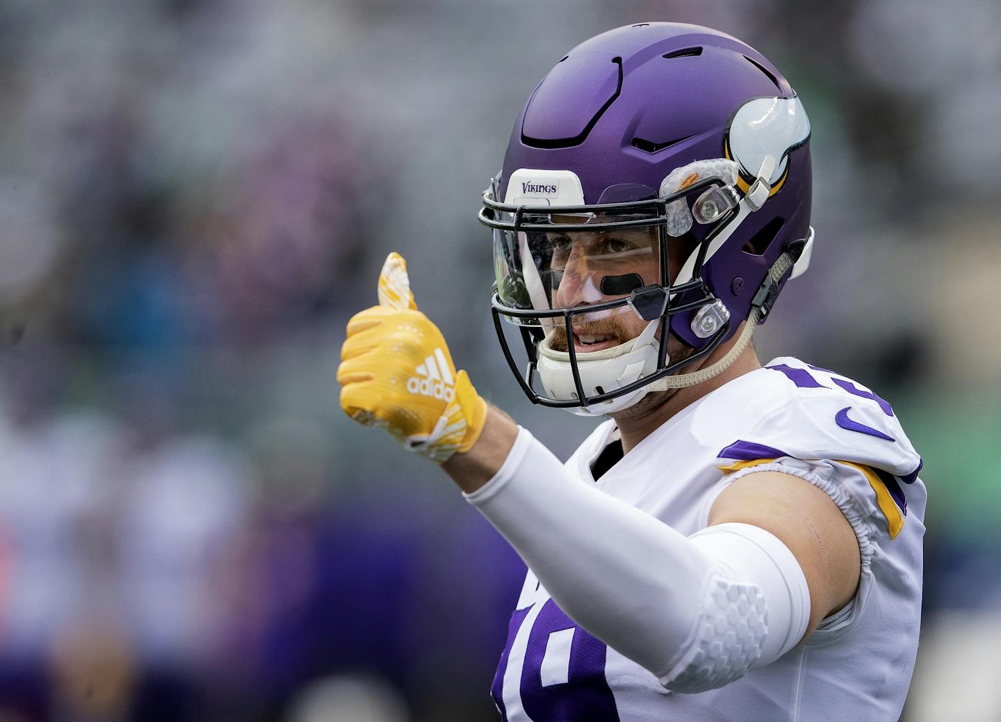 Minnesota Vikings Adam Thielen. ] CARLOS GONZALEZ &#x2022; cgonzalez@startribune.com &#x2013; October 21, 2018, East Rutherford, NJ, MetLife Stadium, NFL, Minnesota Vikings vs. New York Jets