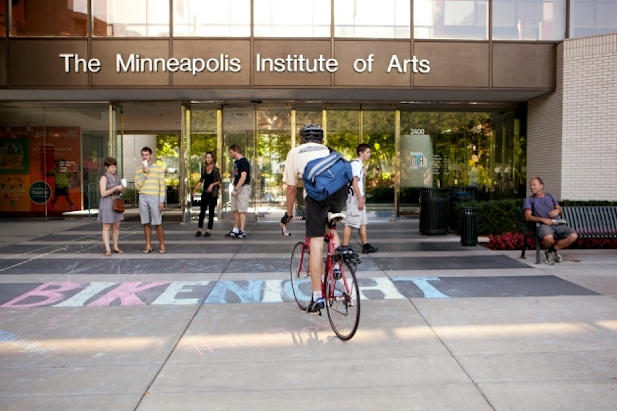 Third Thursday: Bike Night; Thursday July 19 2012; group ride from Twin Six; valet bike parking courtesy of Freewheel Bike Shop; safety checks by the Hub Bike Co-op; masterpiece frame builders Peacock Groove, Appleman, Speedhound, A-Train, Wyganowski Frames, and Vincent Dominquez Cycles; pedal-powered spin art; bike gear; drawing for swag from Surly Bikes, Nice Ride MN and more; music by Enemy Planes (formerly Pictures of Then).