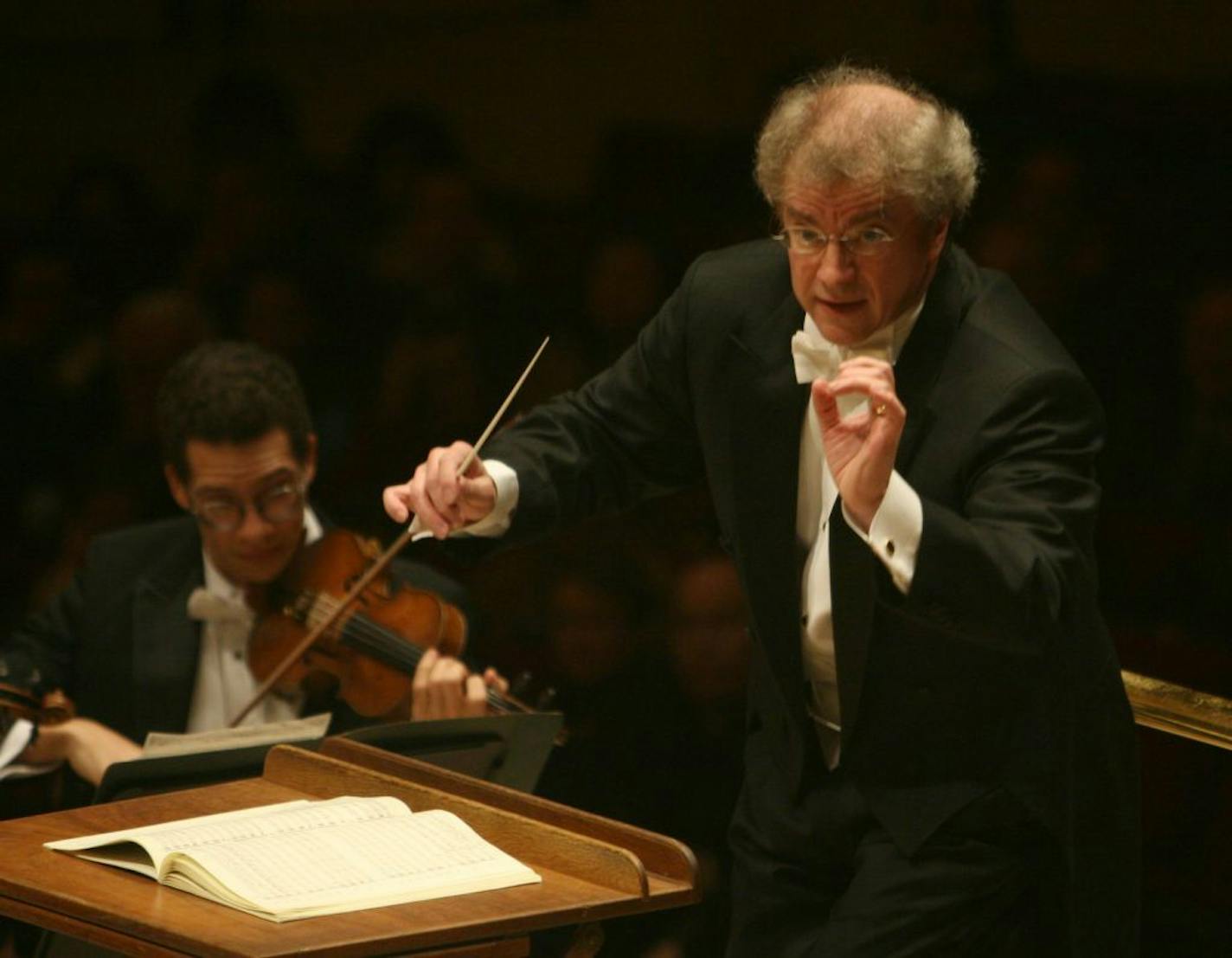 Minnesota Orchestra Music Director Osmo V�nsk� conducting the orchestra as they perform Beethoven's 4th symphony Tuesday night at Carnegie Hall in New York.