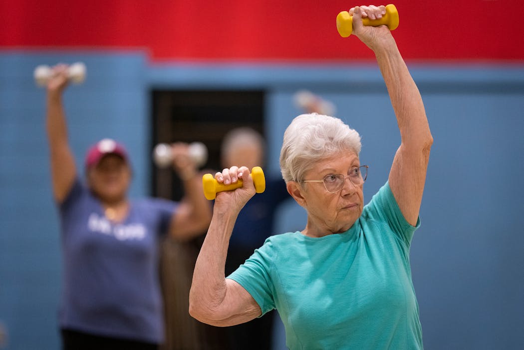 Sue Nightingale worked out in the Fit & Fabulous exercise class held by Keystone Community Services.
