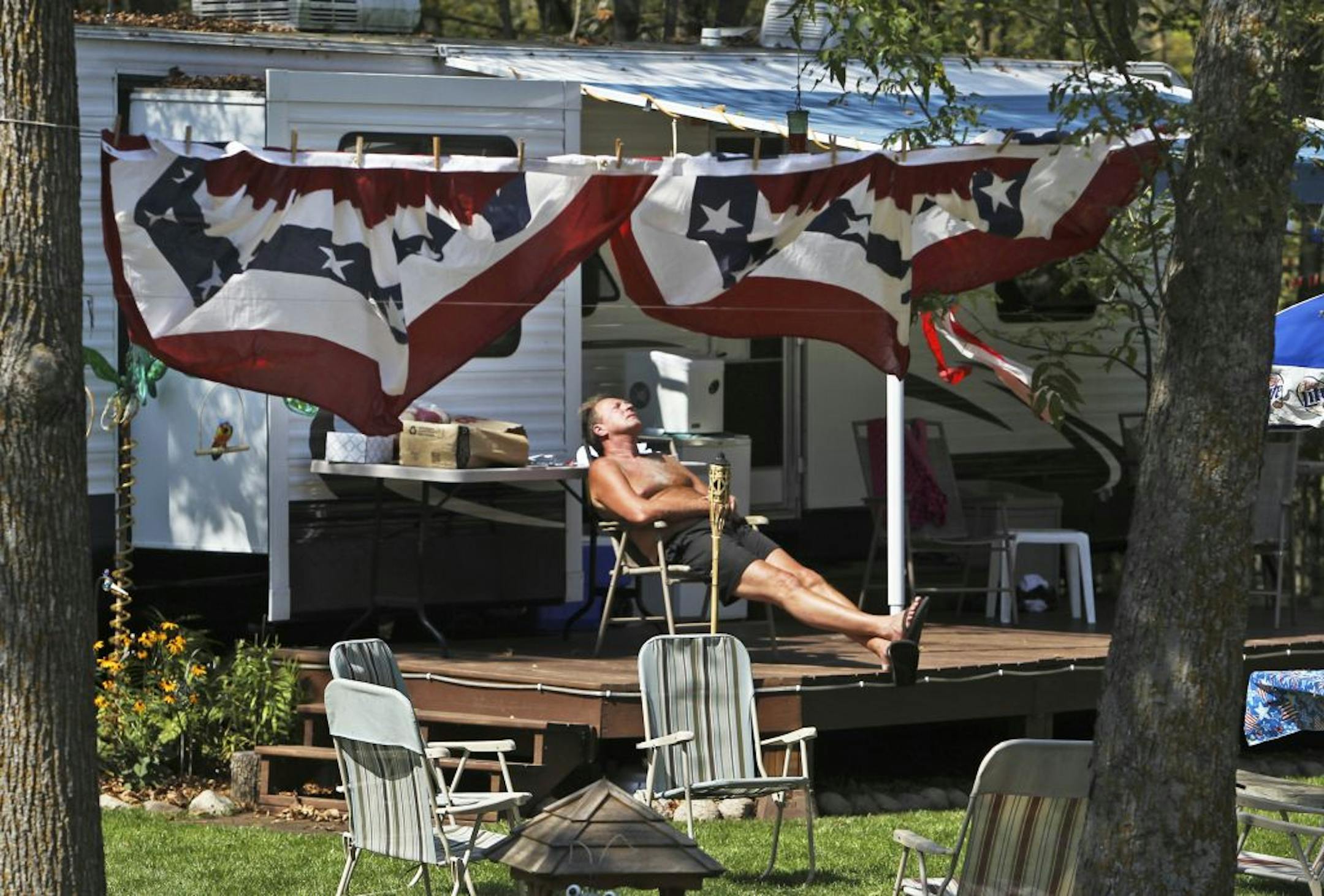 Len Laxen of Shakopee found time to kick back at his campsite at Camp El Rancho Manana in Richmond, Minn. Laxen, who said he spends his entire summer at the campground, said it was "a great summer," and that the weather was perfect. See more photos at startribune.com/galleries