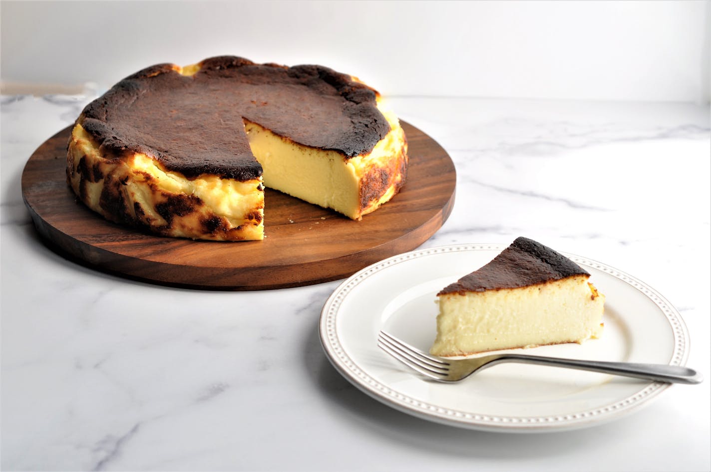 Serve Basque cheesecake at room temperature. The Spanish dessert is much simpler than the standard recipe. Photo and recipe from Meredith Deeds, Special to the Star Tribune