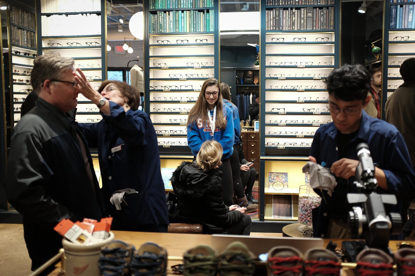 The Warby Parker mini-shop takes up roughly 250 square feet of Askov's 1,800-square-foot store.