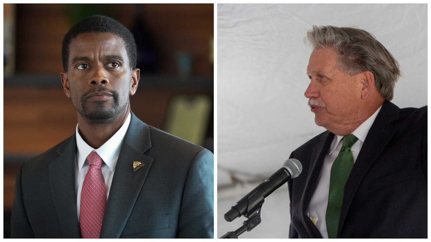 Mayor Melvin Carter of St. Paul, left, and Jim Hovland of Edina.