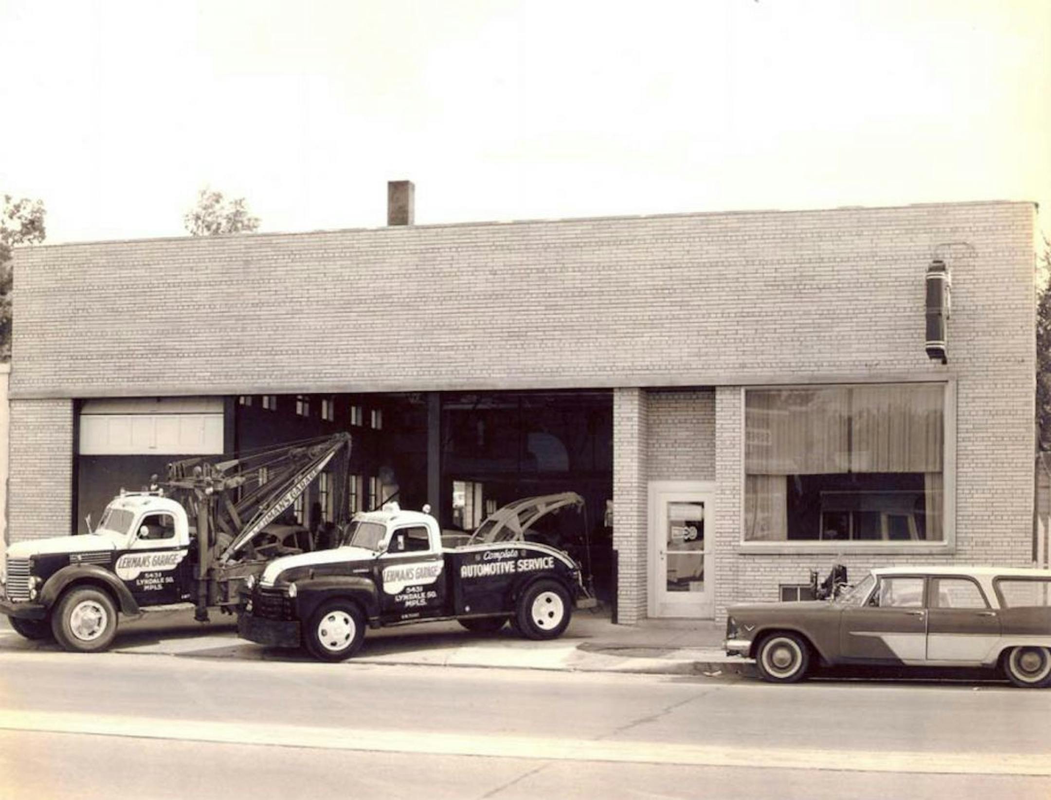 The original 1917 Lehman's Garage on 54th and Lyndale.