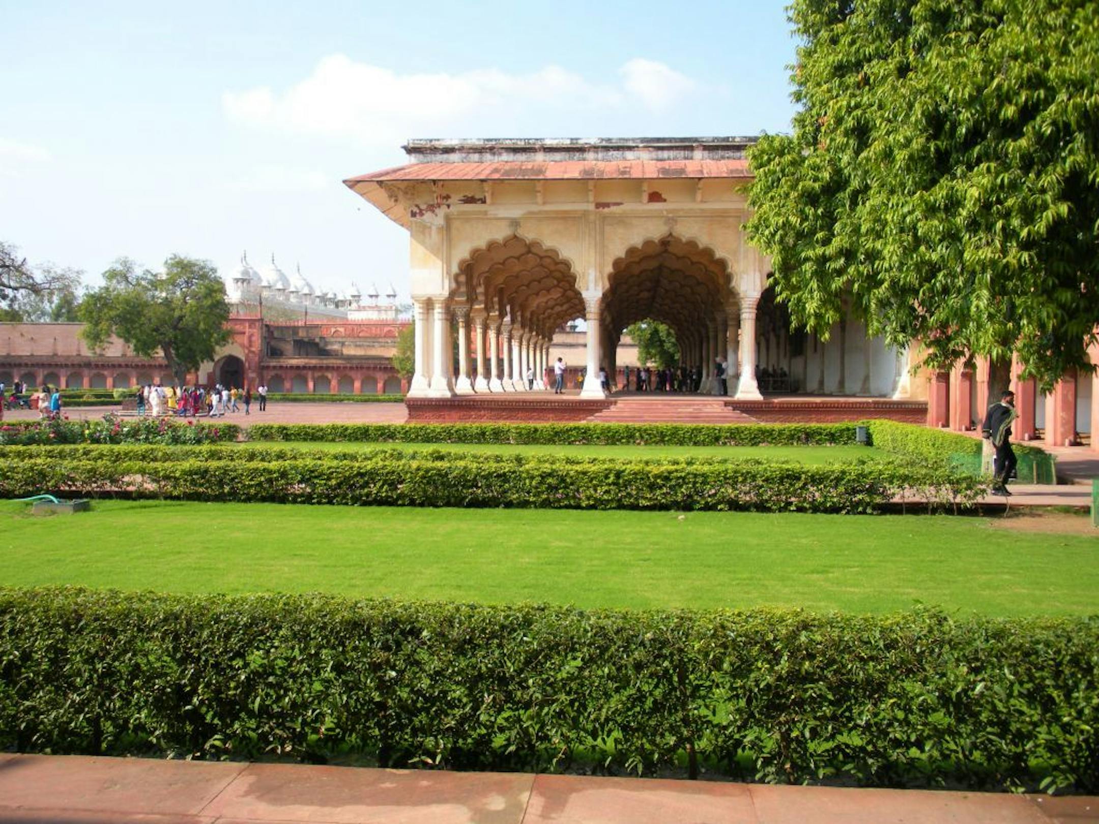 The Red Fort stands near the Taj Mahal in Agra, a 16th-century fortress of the Mughals.