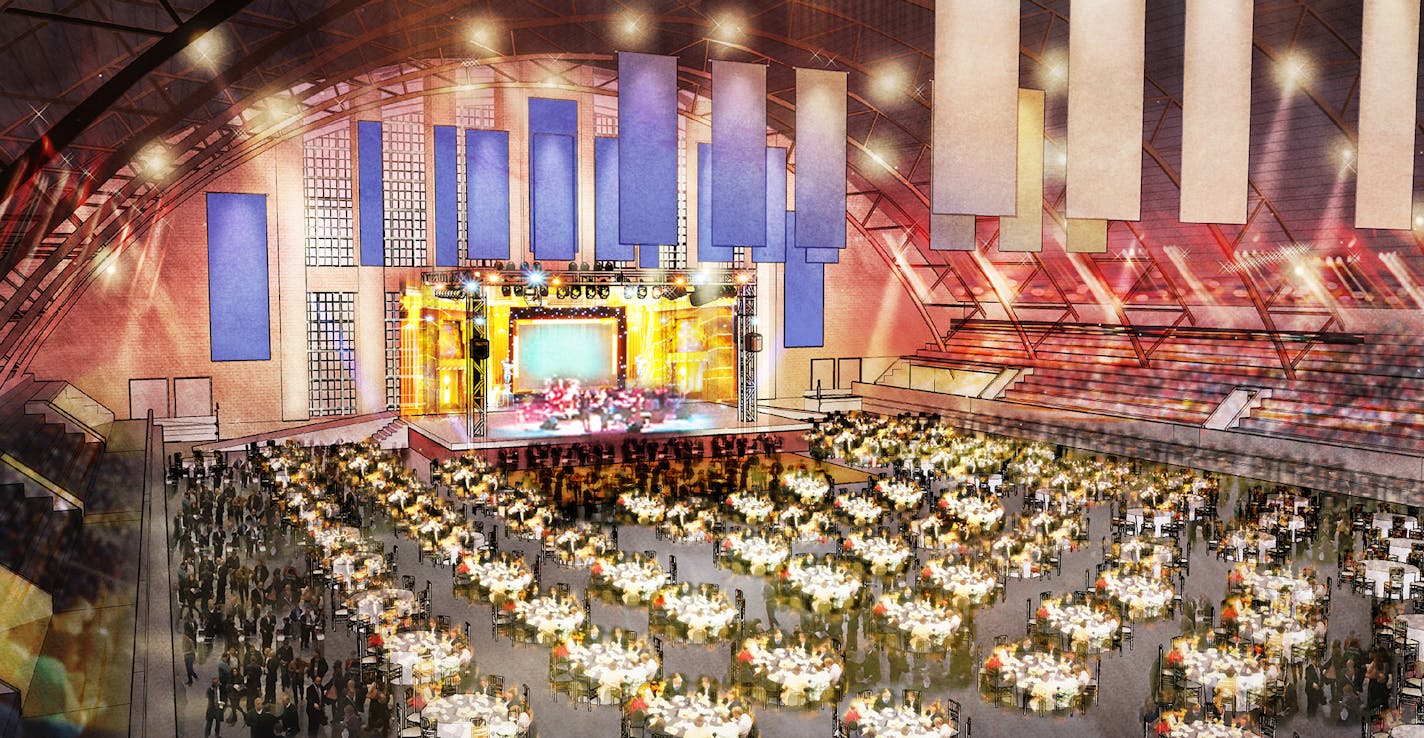 Shea Design Rendering of the banquet hall caption