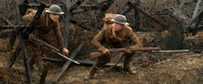 Dean-Charles Chapman, left, and George MacKay in "1917," directed by Sam Mendes.