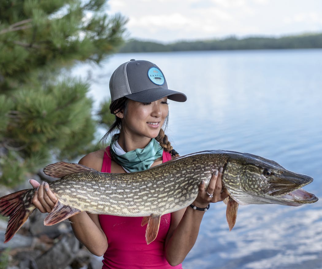 Jenny Anderson, whose website is girlof10000lakes.com, travels the state in winter and summer, fishing, with her husband.