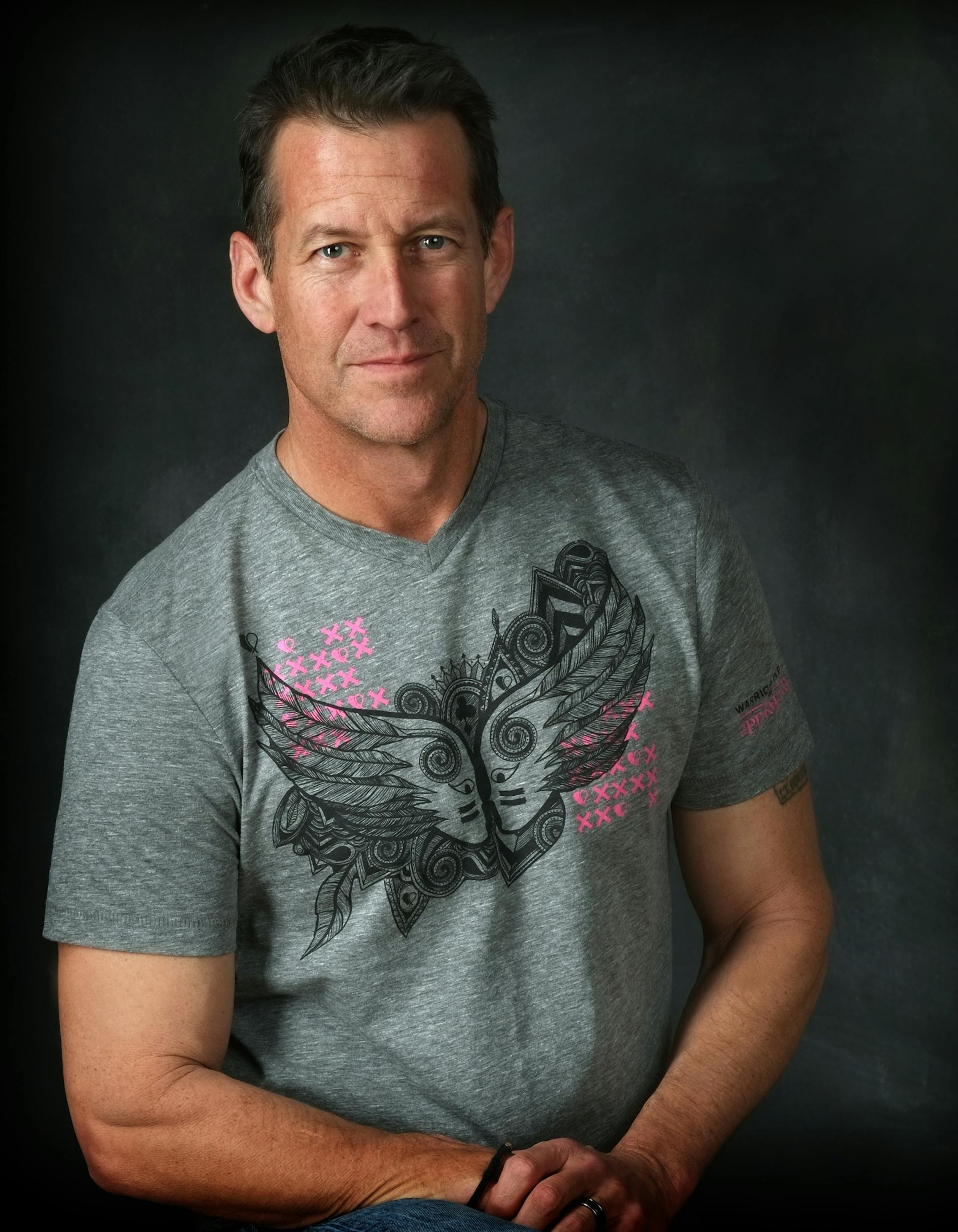 James Denton, who played Mike the Plumber on "Desperate Housewives," has moved to Twin Cities to support his sister-in-law who is battling breast cancer. The profits of the t-shirt he is wearing and designed will go towards fighting breast cancer. [ TOM WALLACE • twallace@startribune.com _ Assignments #20026298A_ Nov 29, 2012_ SLUG: denton12xx_ EXTRA INFORMATION: ORG XMIT: MIN1211121424250028 ORG XMIT: MIN1211291923150094 ORG XMIT: MIN1303191703171926 ORG XMIT: MIN1309171705454436 ORG XMI