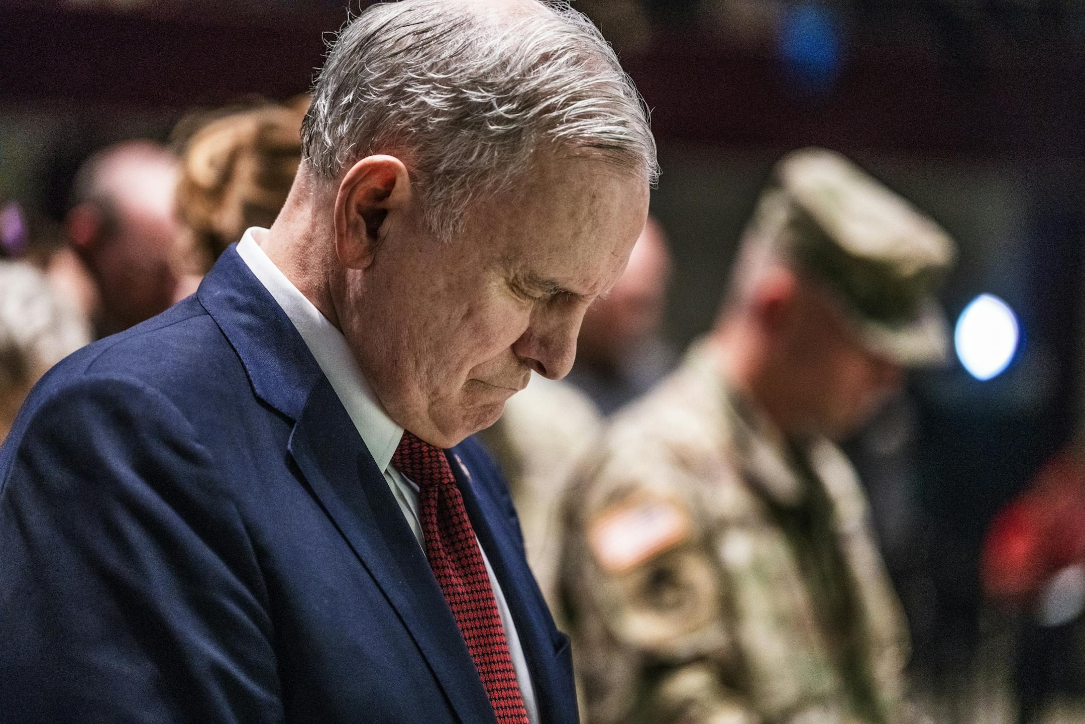 Governor Mark Dayton observed a moment of silence.