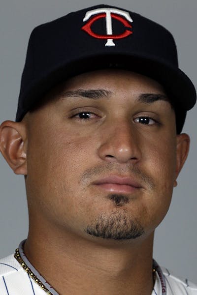 This is a 2014 photo of left fielder Oswaldo Arcia of the Minnesota Twins baseball team. This image reflects the Twins active roster as of Tuesday, Fe