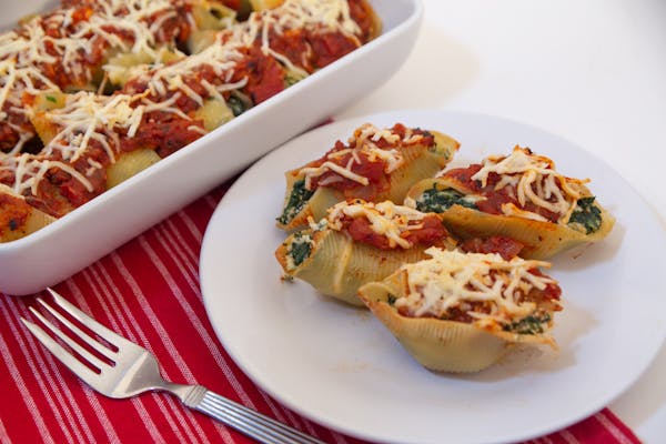 Green up your pasta with spinach-stuffed shells