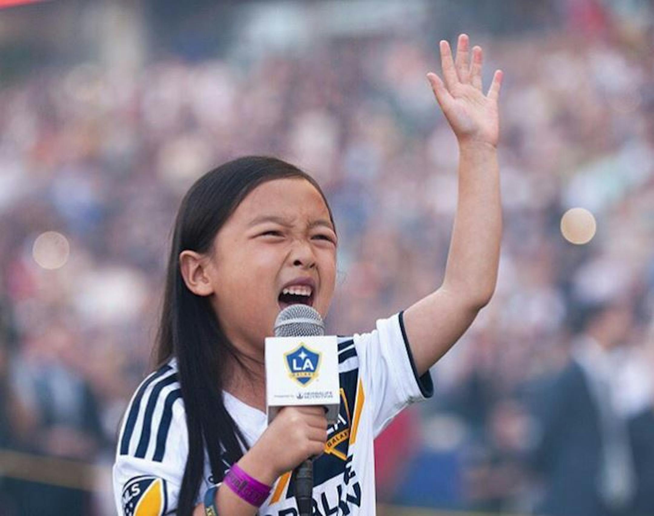 Malea Emma Tjandrawidjaja performed a show-stopping national anthem before an LA Galaxy game.