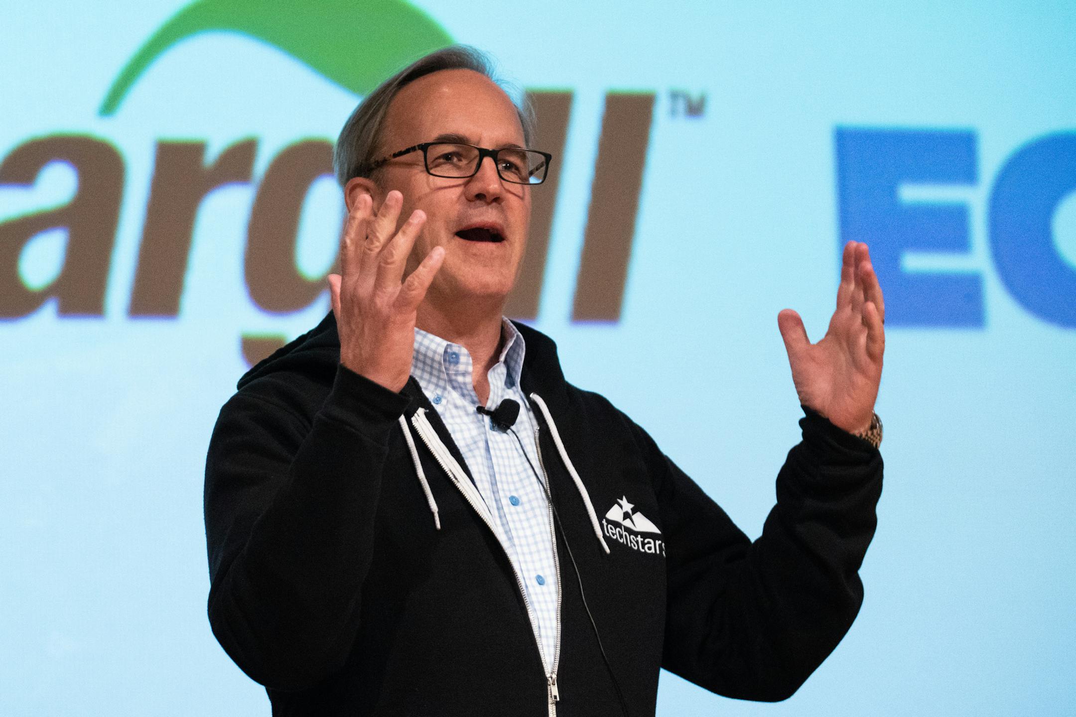 Ecolab CEO Doug Baker spoke about St. Paul's Minnesota's significance as a hub for innovation in sustainability and the global food supply during a brief Q&A before company demos. ] MARK VANCLEAVE &#xb4; mark.vancleave@startribune.com * Startup accelerator TECHSTARS hosted a Farm to Fork Demo Day as part of Food Ag Ideas Week on Monday, Oct. 8. 2018 in St. Paul. Nine companies presented their ideas to attendees.