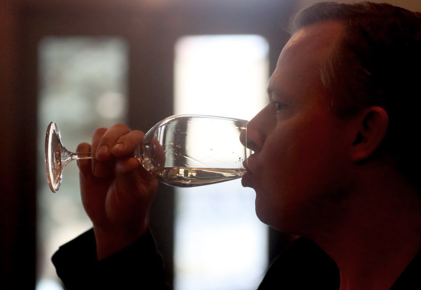 Joakim Sternberg savored some champagne during a tasting at St. Genevieve in south Minneapolis.