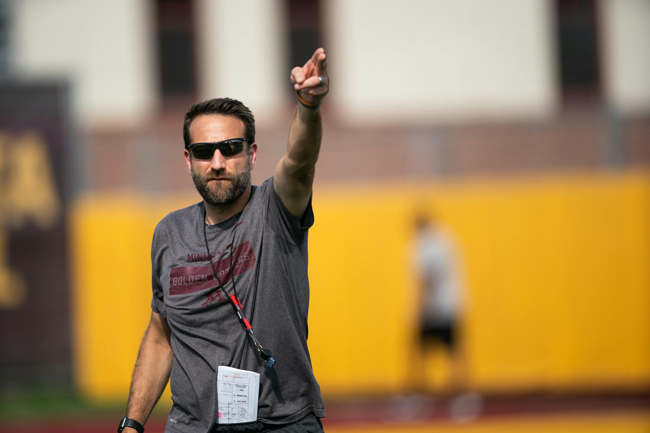 Gophers defensive coordinator Joe Rossi, in 2019.