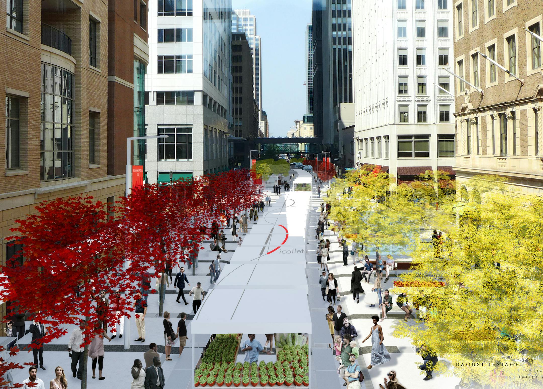 Daoust Lestage’s vision for Nicollet Mall in downtown Minneapolis.