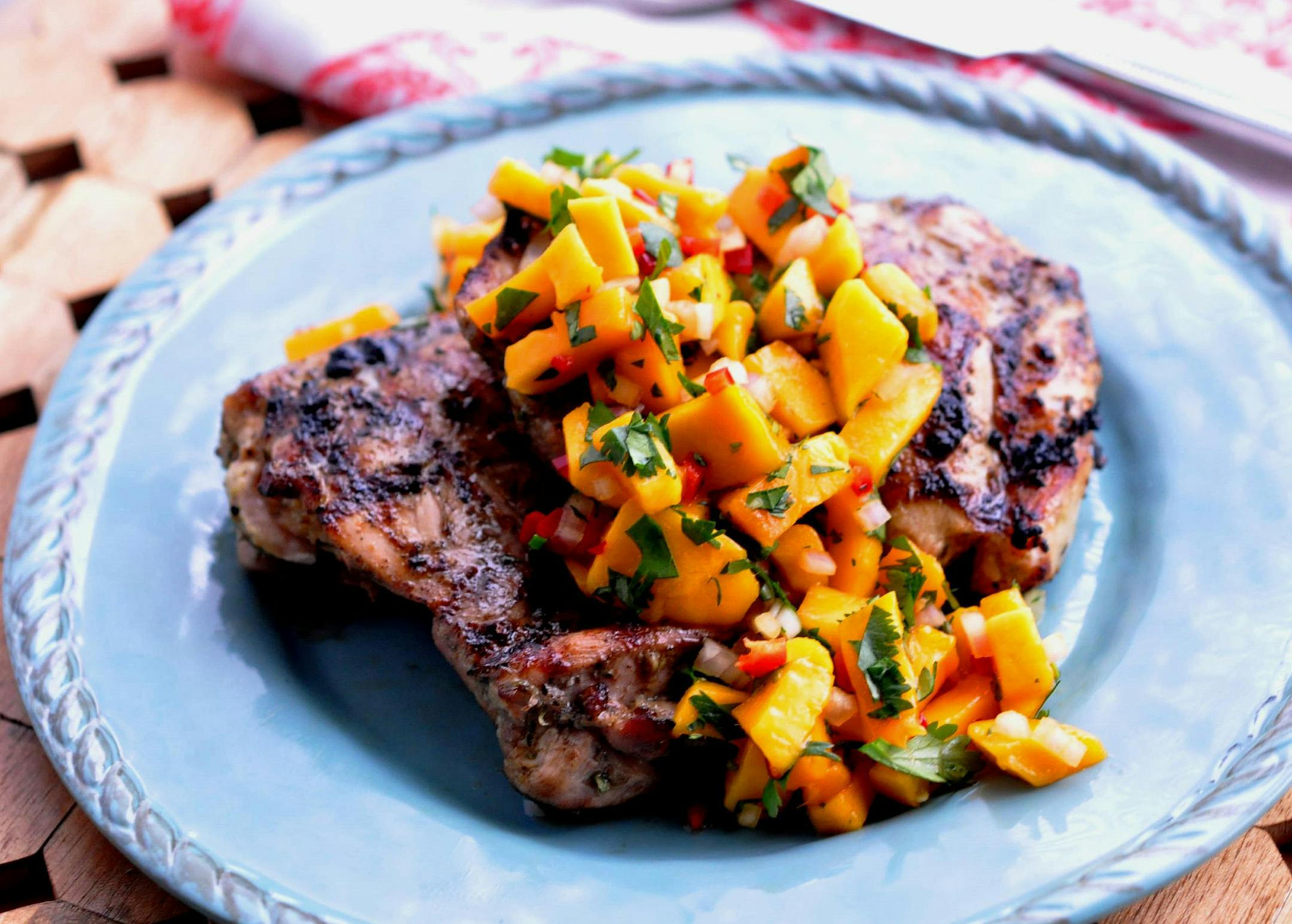 Caribbean Chicken and Mango Salsa.