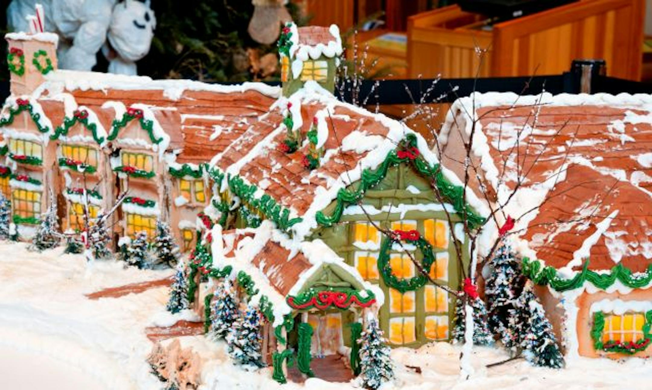 Gingerbread houses on display at the Arboretum.