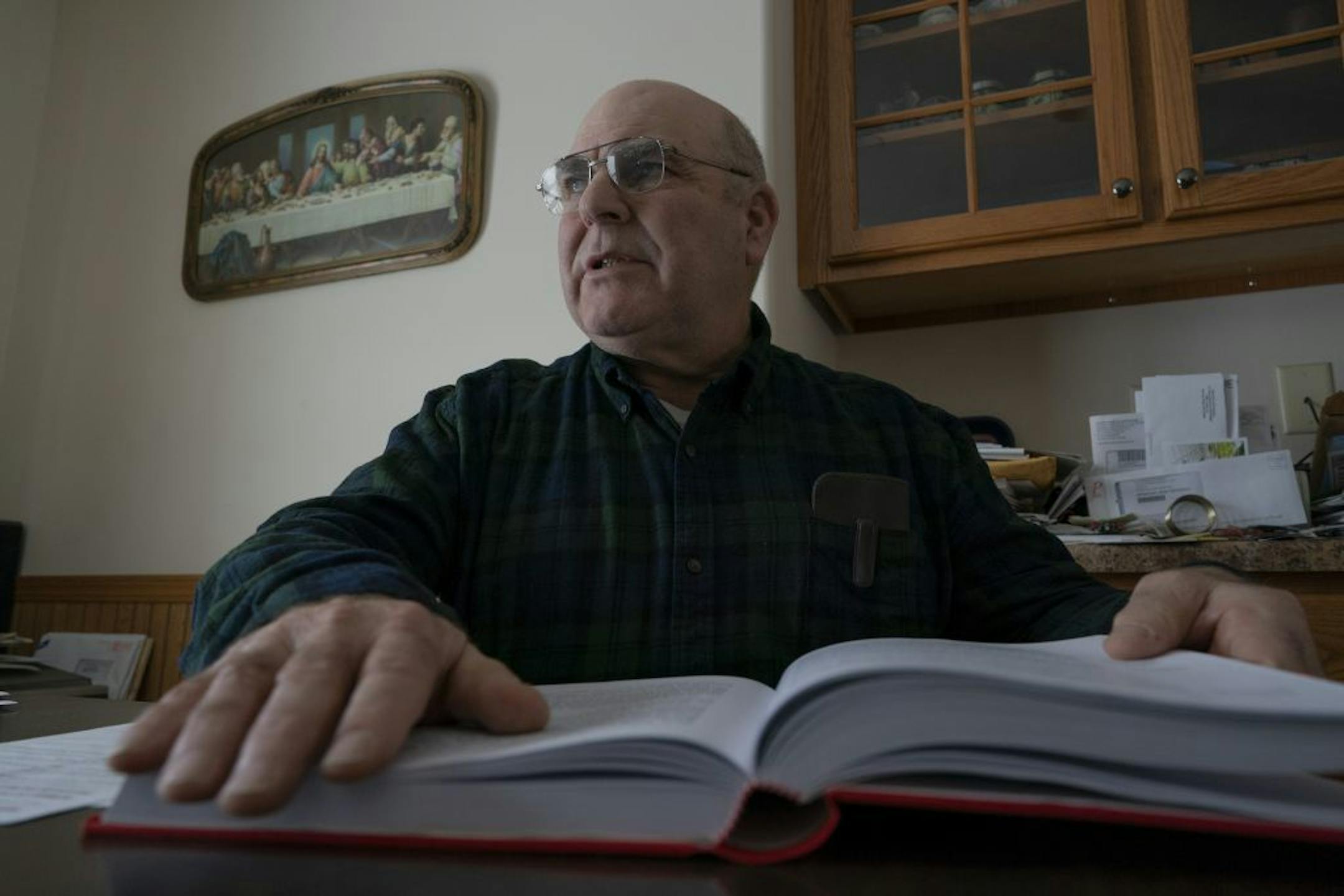 Members of the congregation at Sacred Heart Church gathered for Mass and a memorial service for Brother James Miller, a Wisconsin native who was murdered in Guatemala in 1982. Brother Miller has been declared a "martyr" and is on his way to becoming a Catholic Saint. Ralph Miller spoke about his brother, Brother James Miller at the family farm Thursday February 14, 2019 in Custer, Wisconsin.