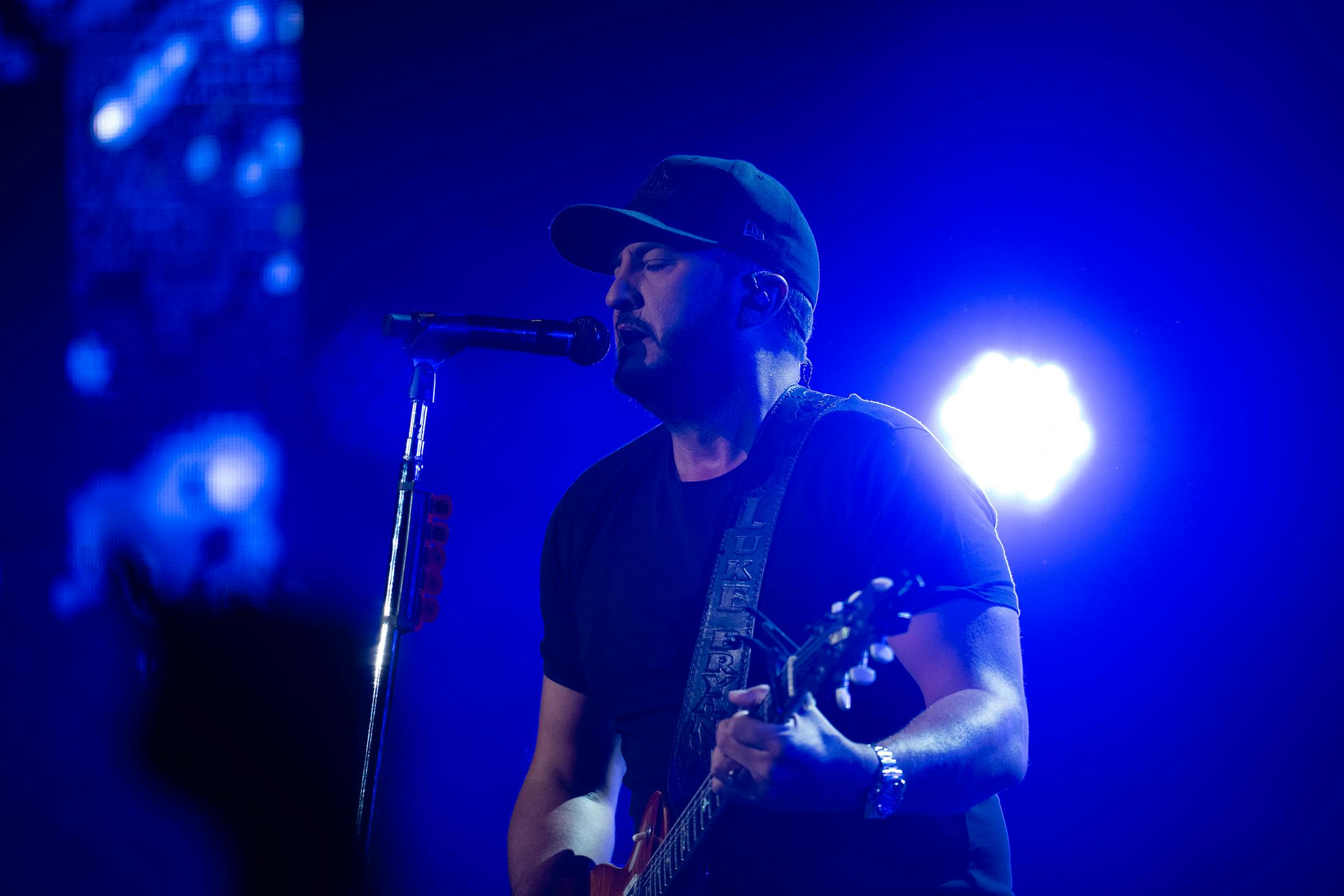 Luke Bryan performs at the Xcel Energy Center in St. Paul, Minn., on Saturday, Oct. 14, 2023.