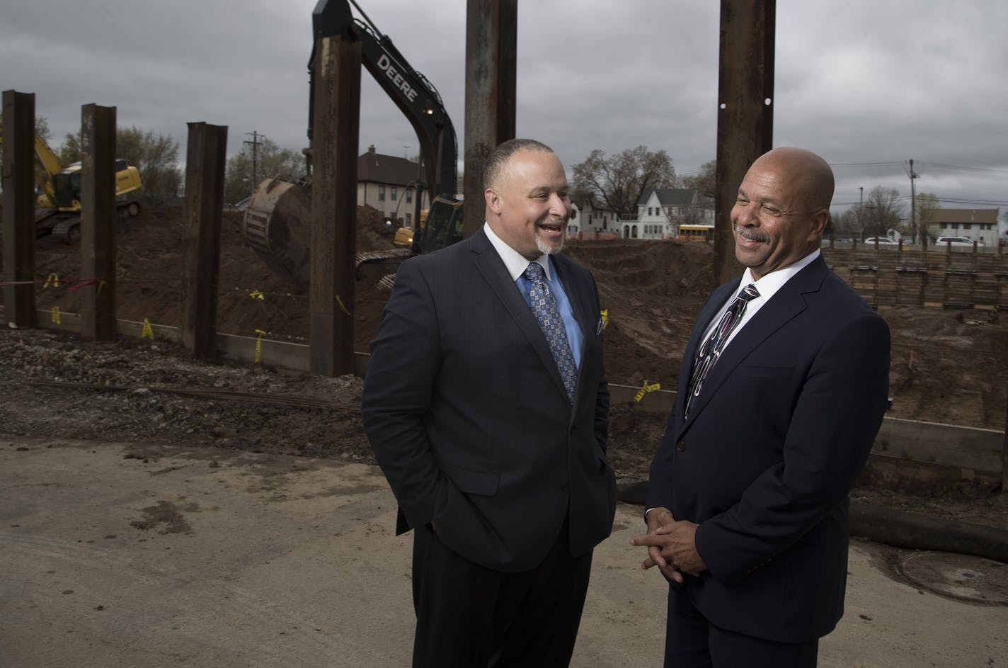 CEO Ravi Norman, left, and founder Richard Copeland of Thor Cos. at the firm&#x2019;s new headquarters at Penn and Plymouth avenues on Thursday.