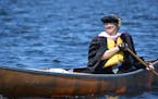 Bemidji State University Facebook page: Professor Brian Donovan paddled to Friday's commencement ceremony. ORG XMIT: h-AQO6-jZdA3MwoH9bno