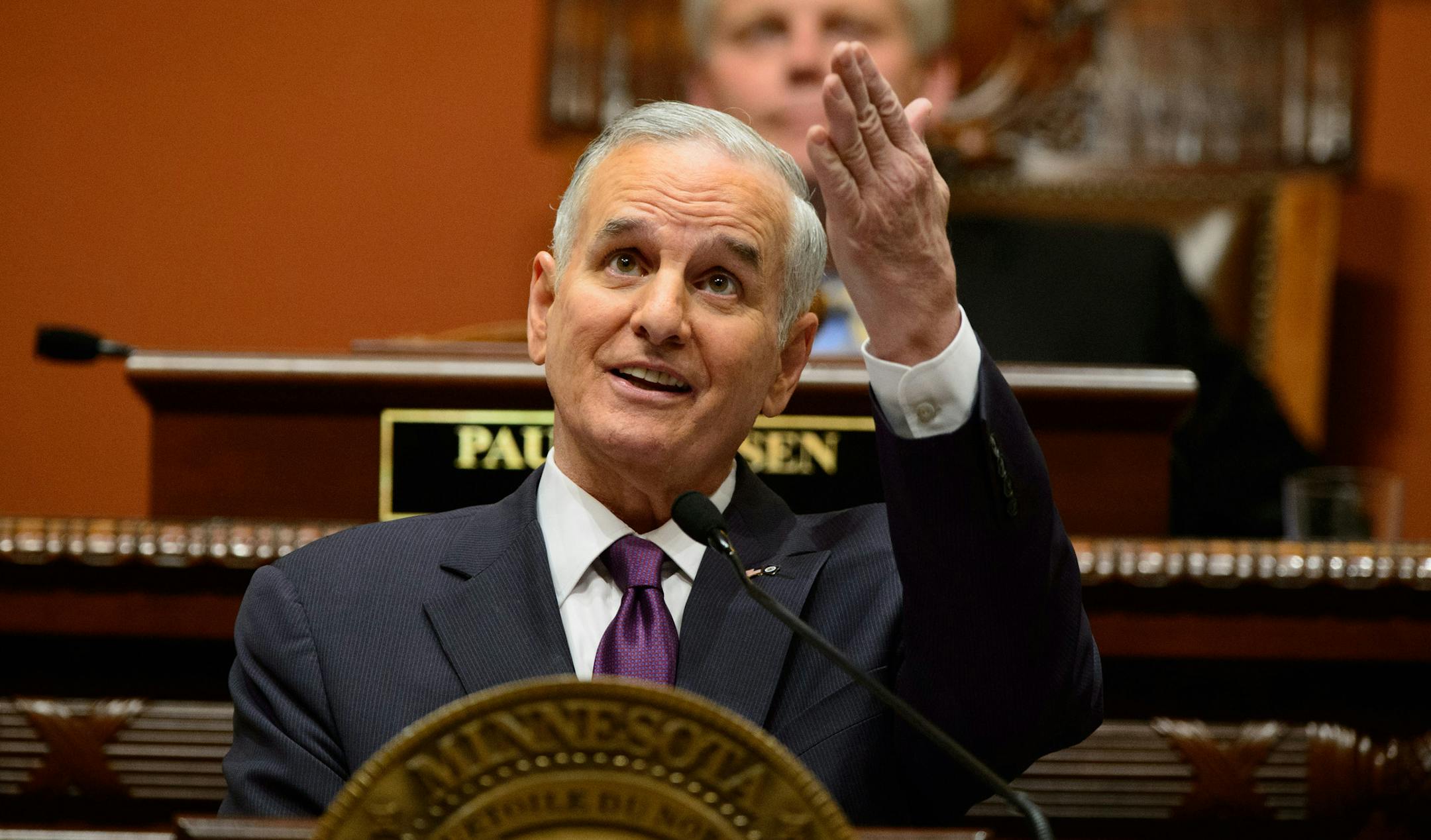 Gov. Mark Dayton at his 2014 State of the State address.