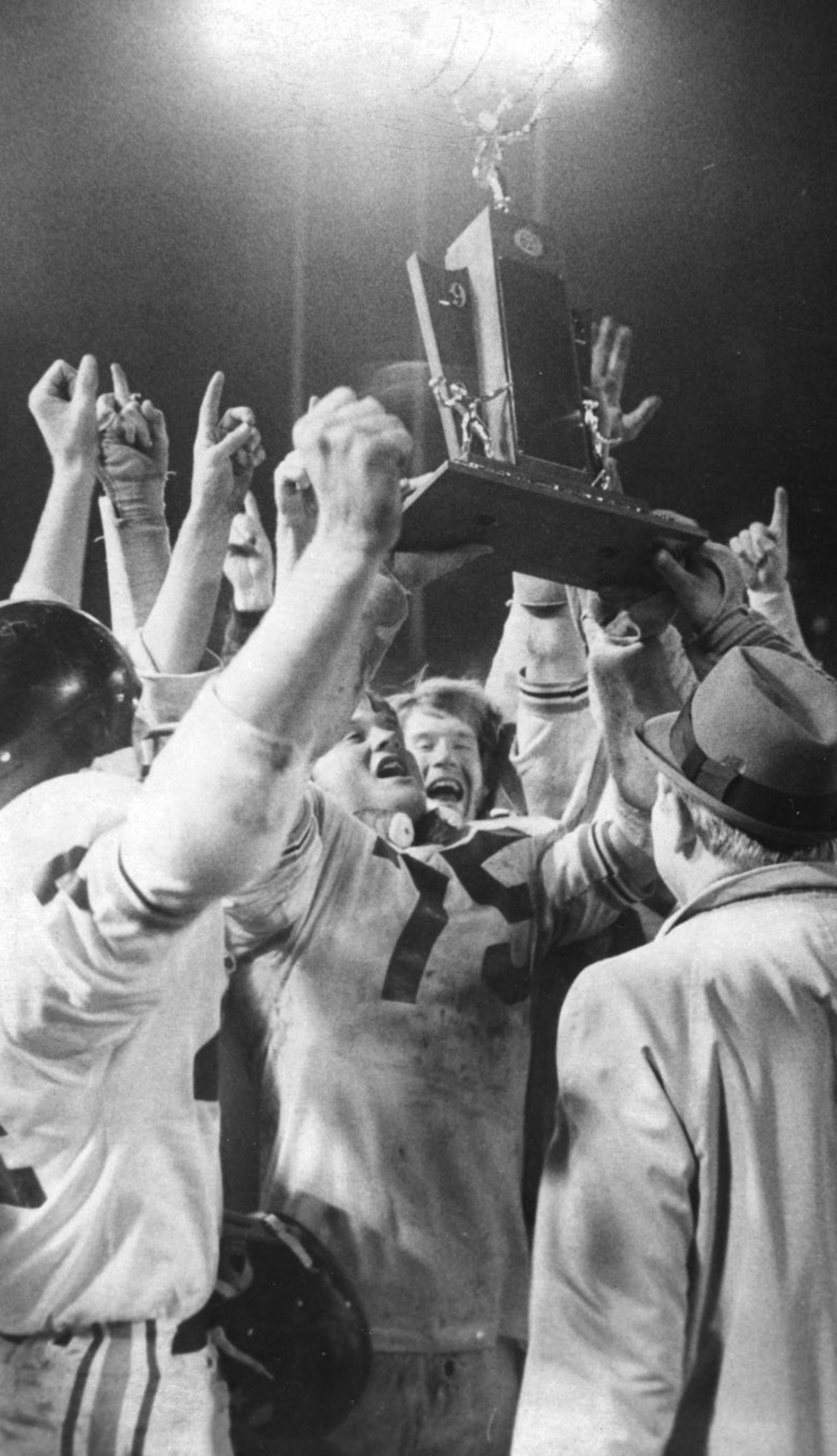 Washburn players after winning the 1972 State Championship. 11/02/72 file photo