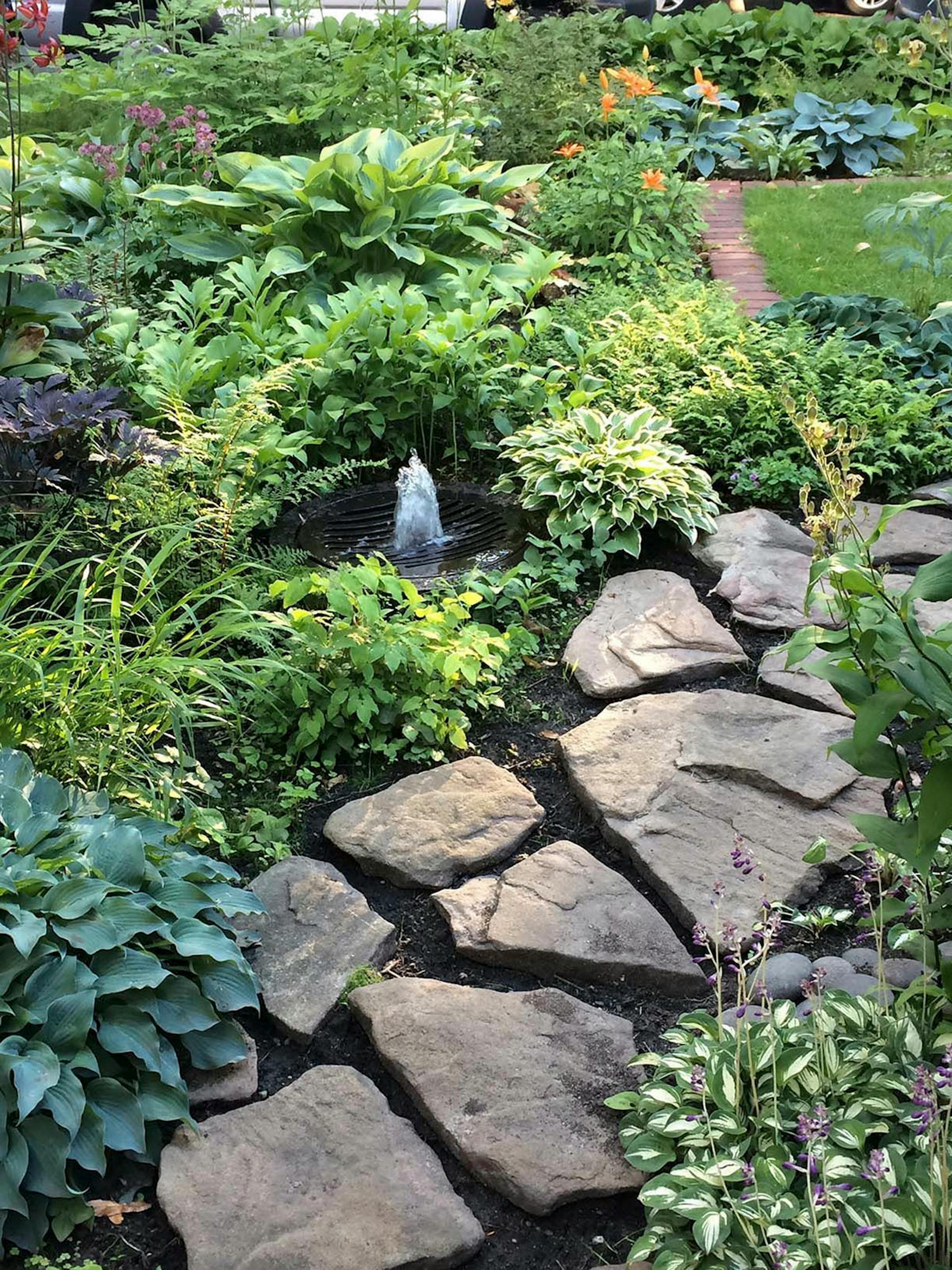 A path winds through Fitzgerald's garden.