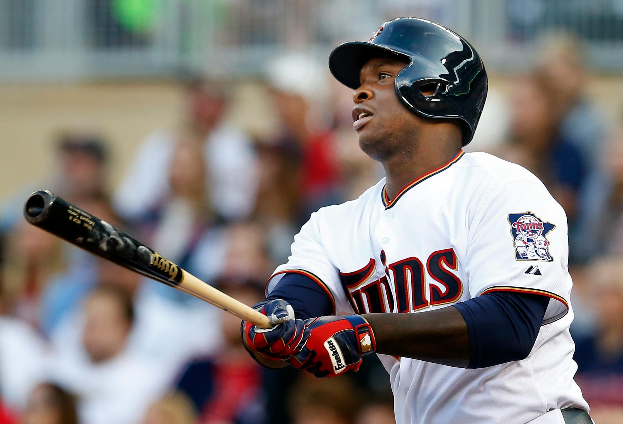 Miguel Sano hit the first home run of his career in the first inning. ] CARLOS GONZALEZ cgonzalez@startribune.com - July 7, 2015, Minneapolis, MN, Target Field, MLB, Minnesota Twins vs. Baltimore Orioles
